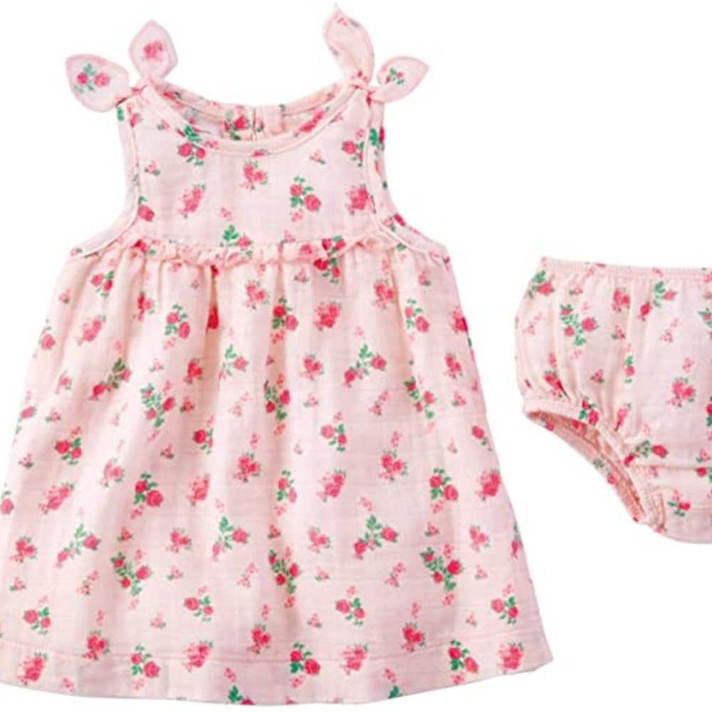 Mud Pie Baby Girls Tiny Rose Muslin Dress